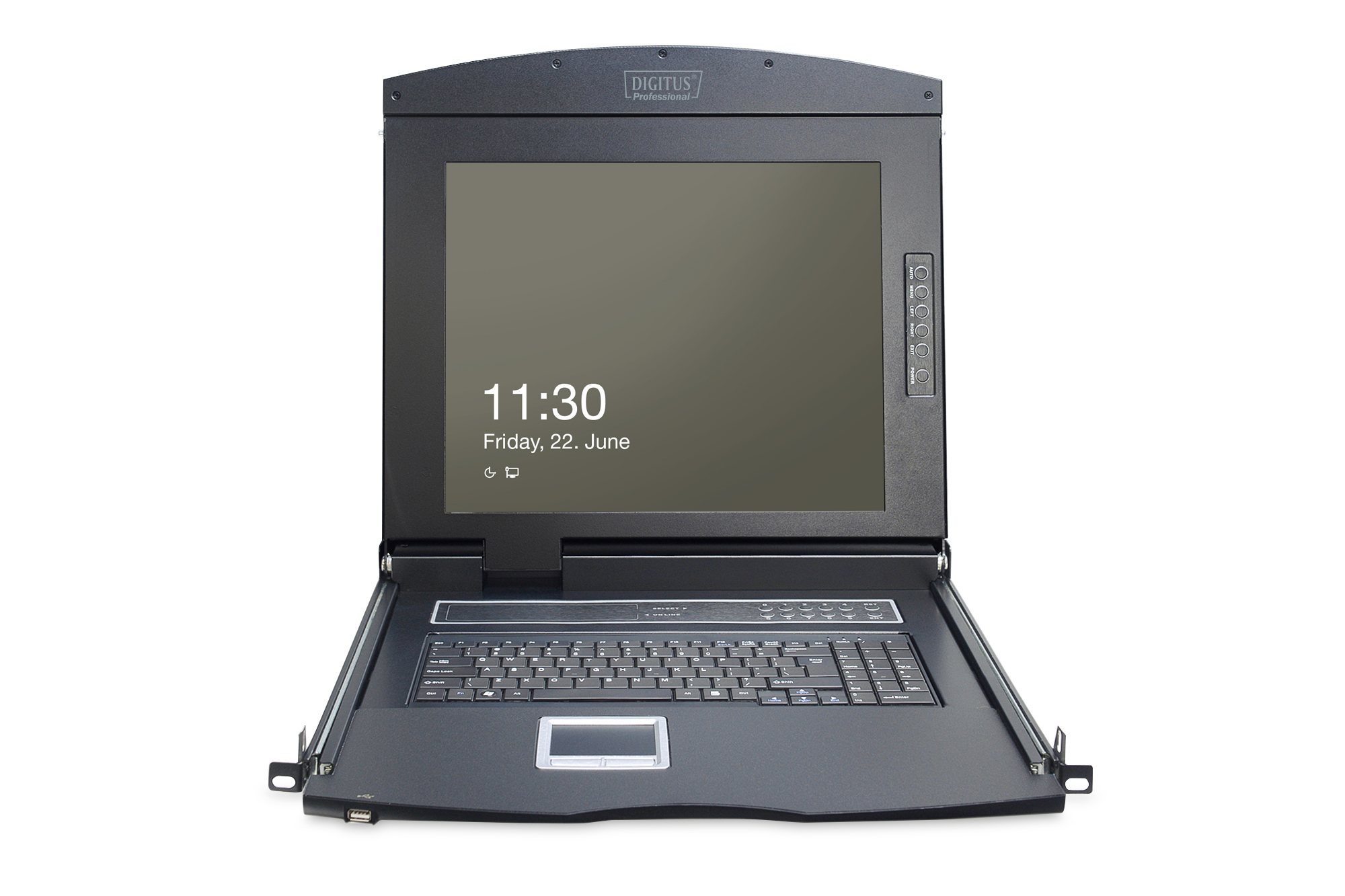 DIGITUS 17" LCD KVM Konsole, 8-Port VGA, schweizer Tastatur