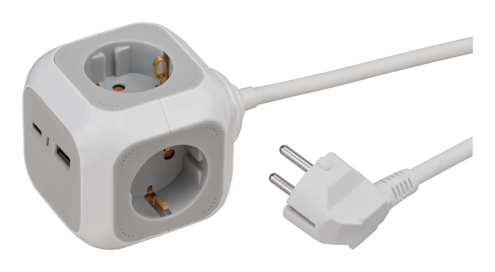 Brennenstuhl 1150100010, 1,4 m, Drinnen, IP20, Weiß, Grau, 4 AC-Ausgänge, 230 V