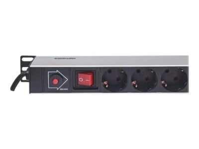 Intellinet Vertical Rackmount 12-Way Power Strip - German Type, With On/Off Switch and Overload Protection, 1.6m Power Cord - Steckdosenleiste (Rack - einbaufähig)