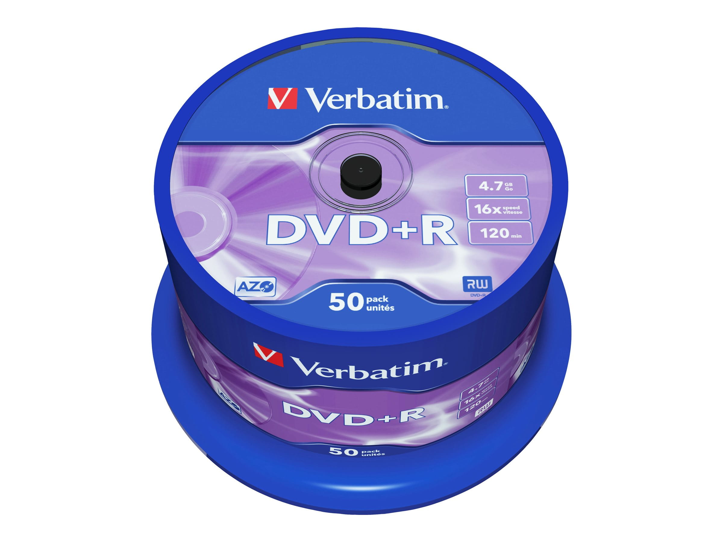 Verbatim 50 x DVD+R - 4.7 GB 16x - mattsilber