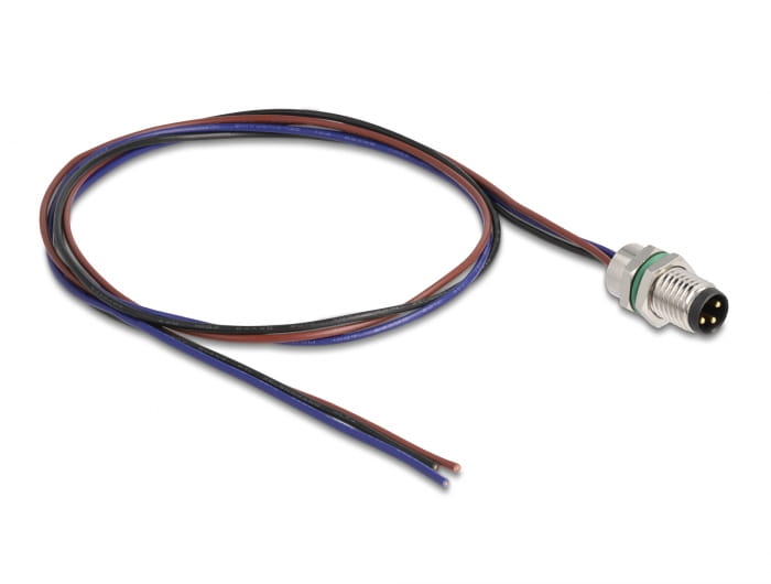 Delock Netzwerkkabel - 3-poliger M8 (M) zu ohne Stecker