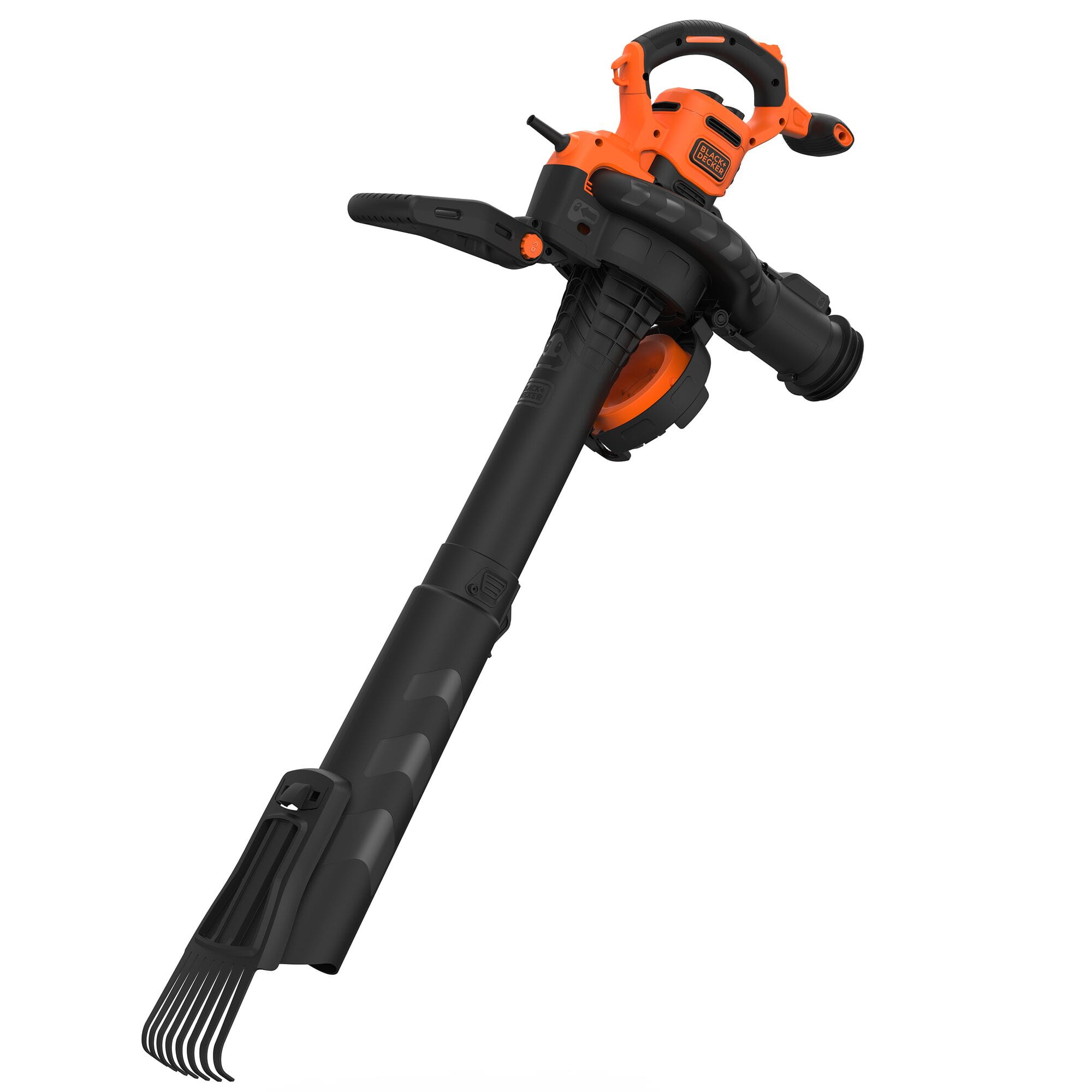 Black & Decker BEBLV301-QS, Rucksack-Gebläse, 206 km/h, 404 km/h, 268 m³/h, 72 l, Schwarz, Orange