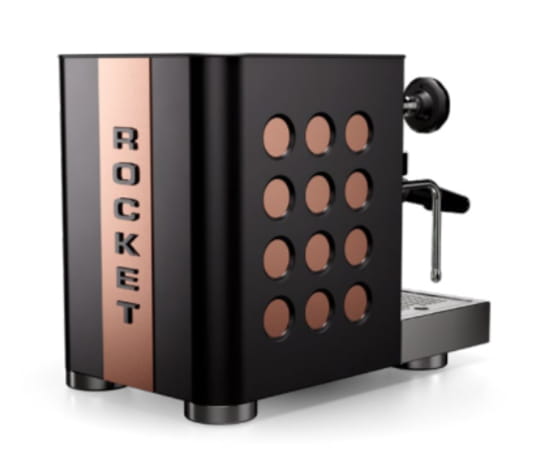 Rocket Milano Rocket Espresso Milano Appartamento TCA, Espressomaschine, 1,8 l, Gemahlener Kaffee, 1200 W, Schwarz, Kupfer, Edelstahl