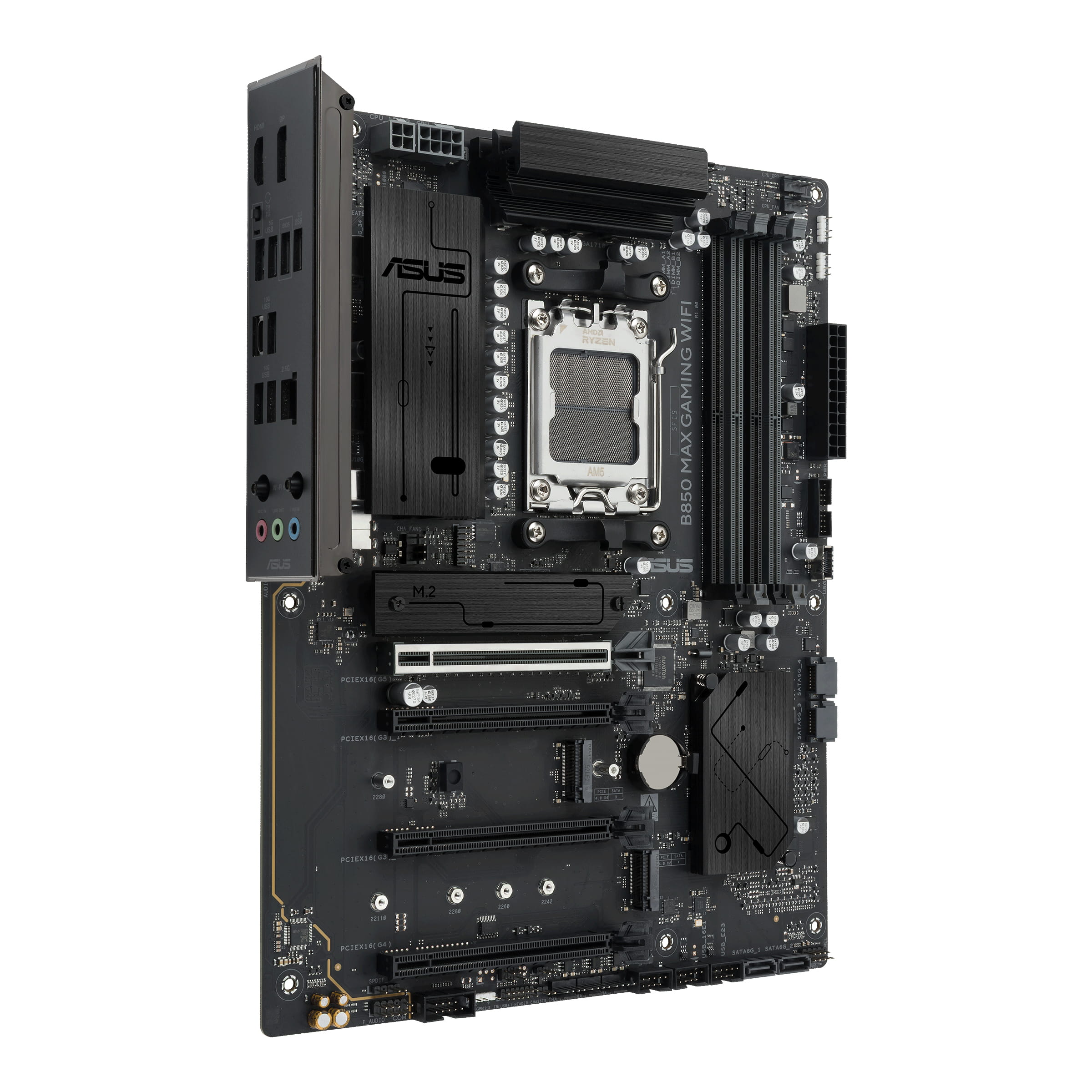 ASUS B850 MAX GAMING WIFI - Motherboard - ATX - Socket AM5 - AMD B850 Chipsatz - USB 3.2 Gen 2, USB-C 3.2 Gen2, USB 3.2 Gen 1, USB-C 3.2 Gen 1, USB4 - Wi-Fi 6E, Bluetooth, 2.5 Gigabit LAN - Onboard-Grafik (CPU erforderlich)