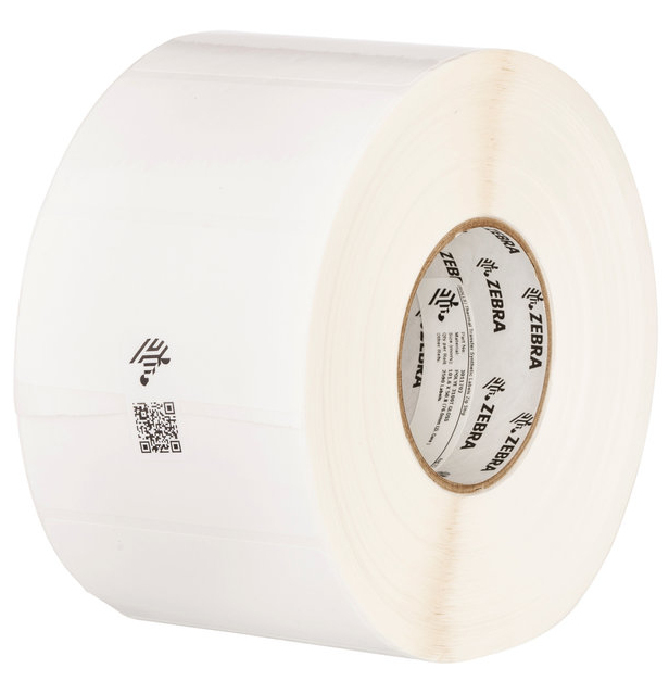 Zebra PolyE 3100T Gloss - Polyethylen (PE) - glänzend - permanenter Acrylklebstoff - weiß - 102 x 76 mm 9600 Etikett(en) (12 Rolle(n)