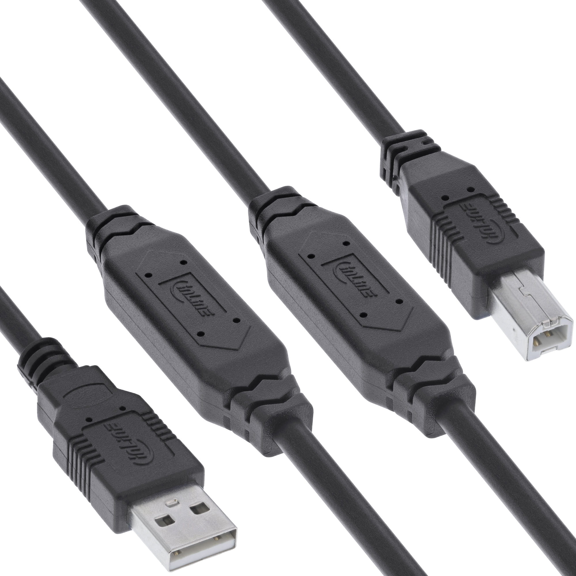 InLine USB 2.0 Aktiv-Kabel - USB-A Stecker zu USB-B Stecker - 25m