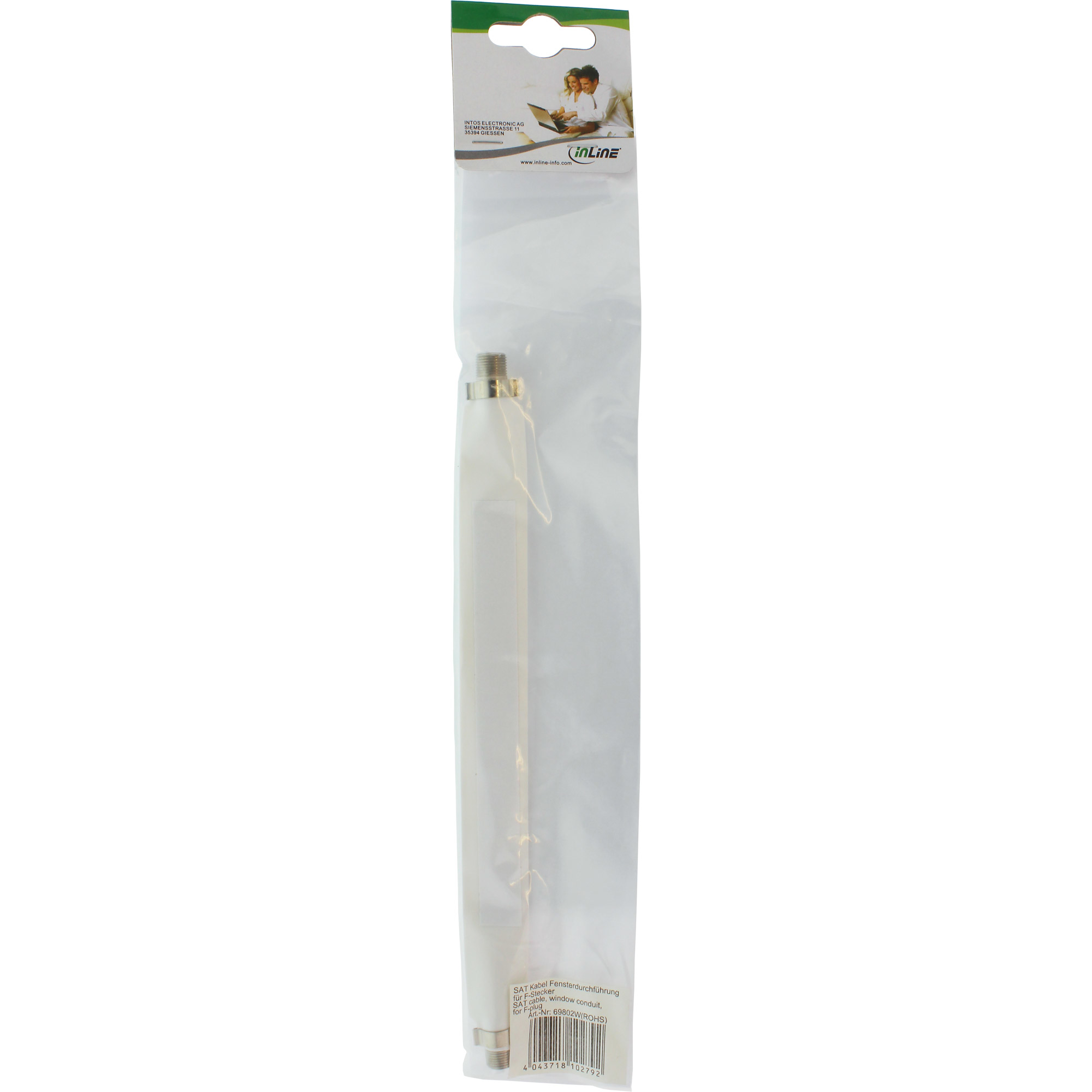 InLine SAT Kabel Fensterduchführung für F-Stecker - weiß