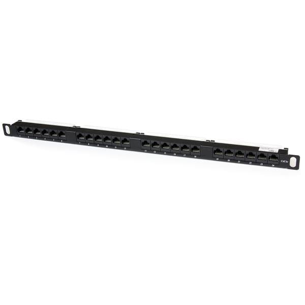 StarTech.com 24 Port 0.5U Cat5e Patch Panel - RJ45 Ethernet Rack Mount Cat 5e 110 Patch Panel - Rackmount Network Patch Panel (PANELHU24)