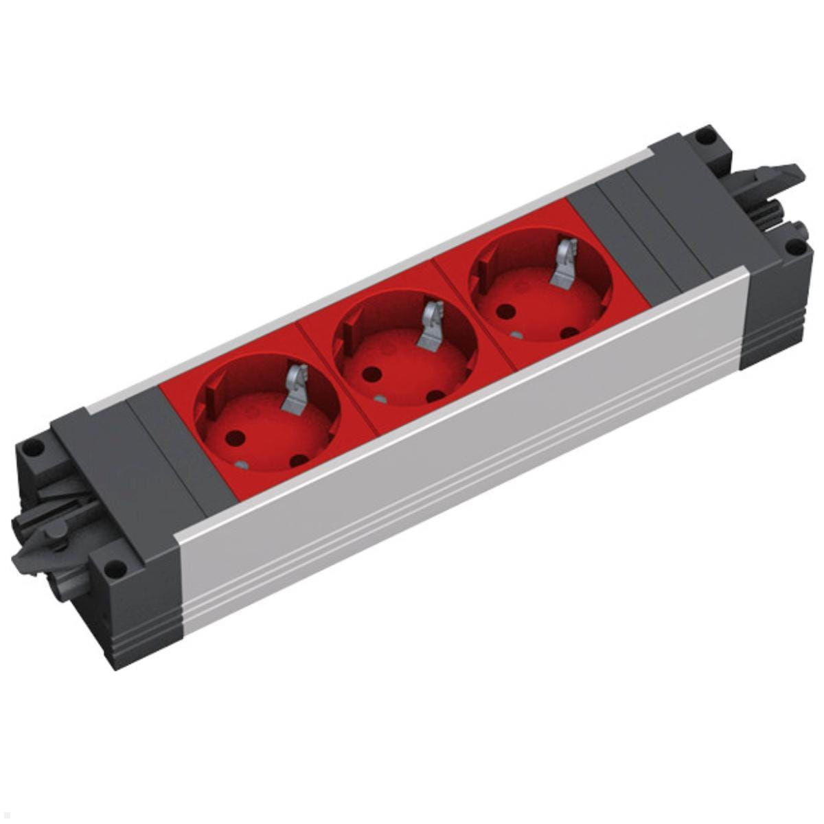 Bachmann STEP ALU - Steckdosenleiste - Wechselstrom 250 V - Eingabe, Eingang GST18i3 - Ausgangsanschlüsse: 4 (GST18i3, 3 x Stecker CEE 7/3)