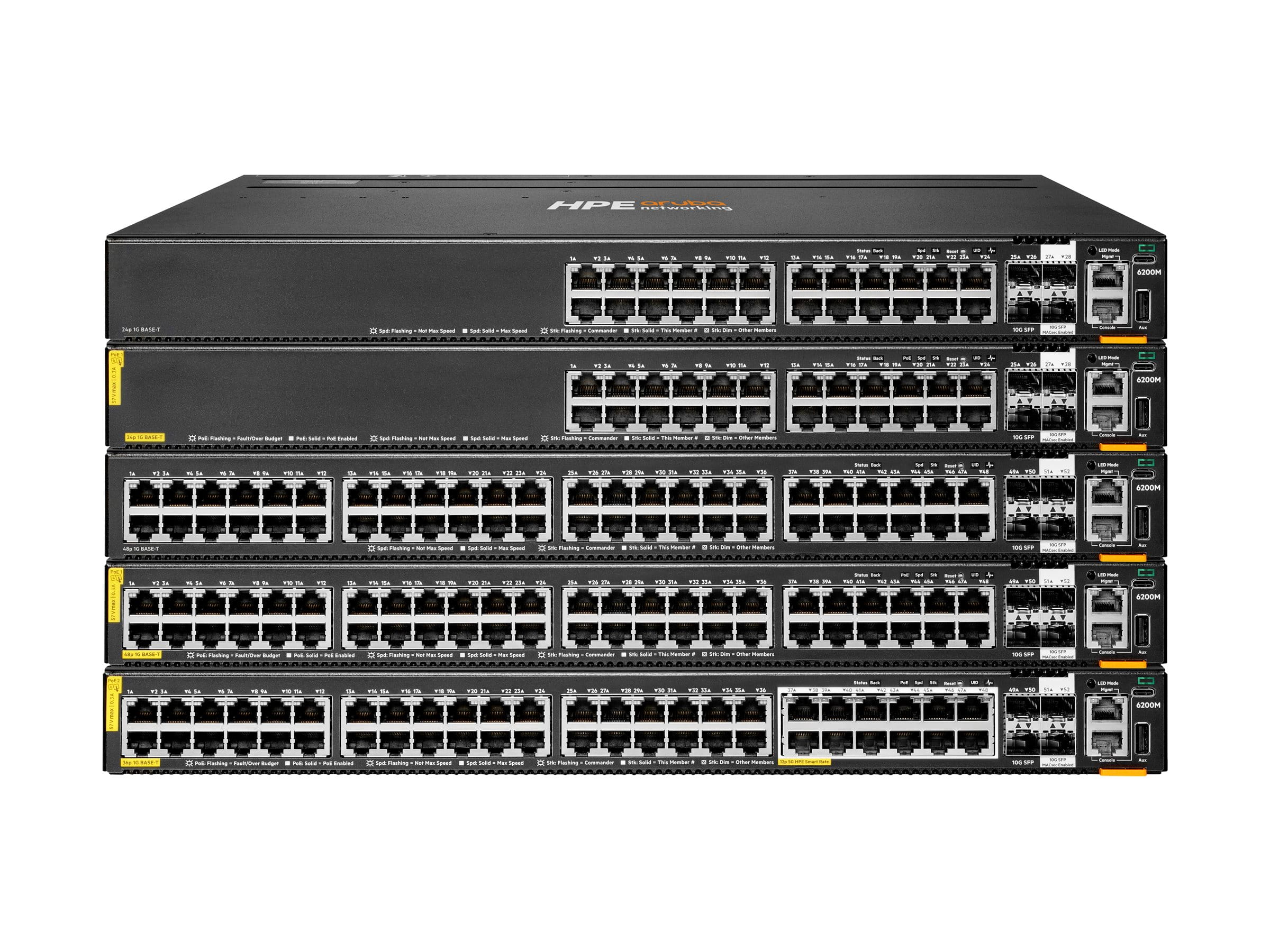 HPE Aruba Networking 6200M 24G Class4 PoE 4SFP+ - Switch - L3 - managed - 24 x 10/100/1000 (PoE+)