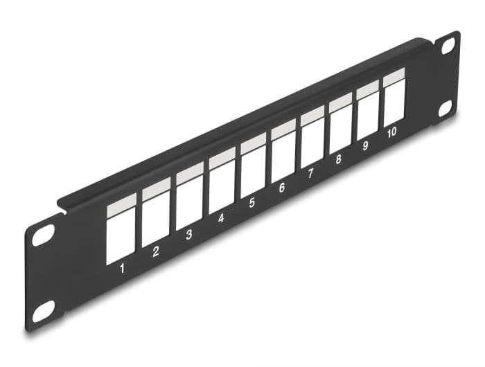 Delock Patchpanel (Blindblech) - Snap-In Montage - Rack montierbar - Schwarz - 1U - 25.4 cm (10")