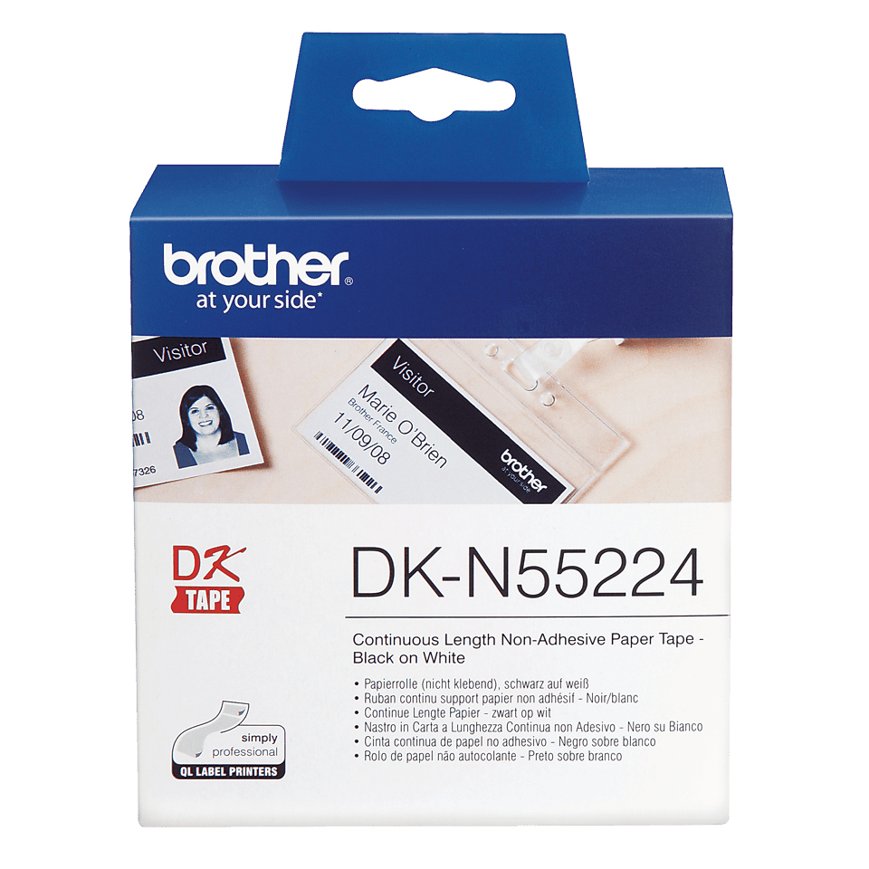 Brother DKN55224 - Papier - Schwarz auf Weiß - Rolle (5,4 cm x 30,5 m)
