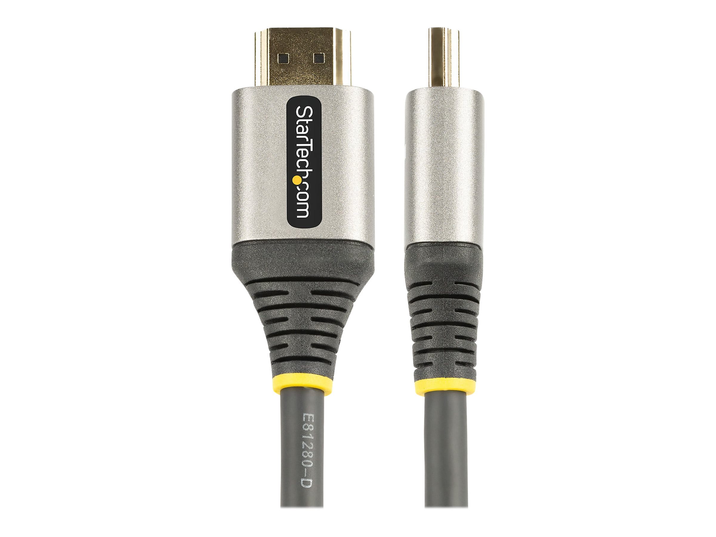 StarTech.com 5 m Premium Zertifiziertes HDMI 2.0 Kabel Mit Ethernet 4k - Premium Hochgeschwindigkeit - HDMI-Kabel mit Ethernet - HDMI männlich zu HDMI männlich - 5 m - abgeschirmt - Grau, Schwarz - passiv, Unterstützung für 4K60Hz (3840 x 2160)