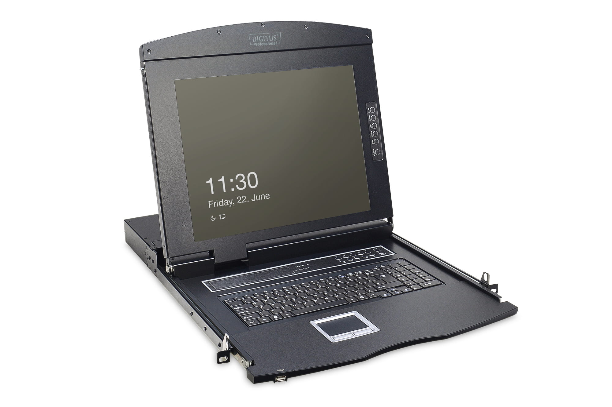 DIGITUS 17" LCD KVM Konsole, 1-Port VGA, spanische Tastatur