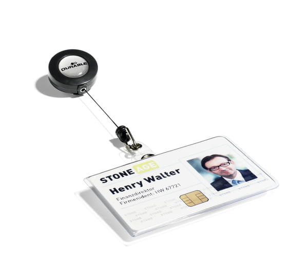 Durable Kartenhalter - für 54 x 85 mm - Clip - durchsichtig (Packung mit 10)