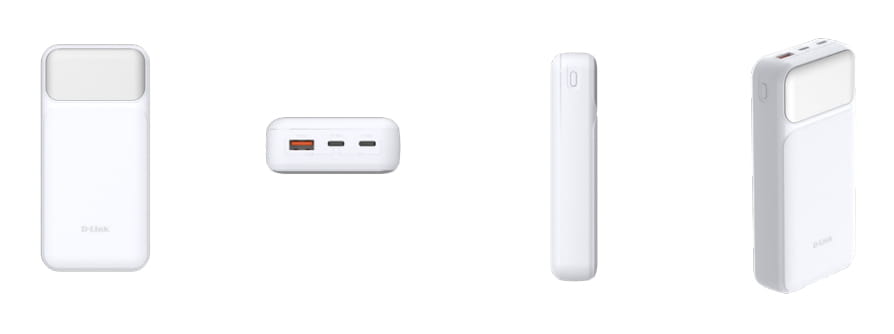D-Link DPP-201 - Powerbank - 20000 mAh - 65 Watt - PD 3.0, QC 3.0, PD 2.0, QC 2.0 - 3 Ausgabeanschlussstellen (USB Typ A, 2 x USB-C)