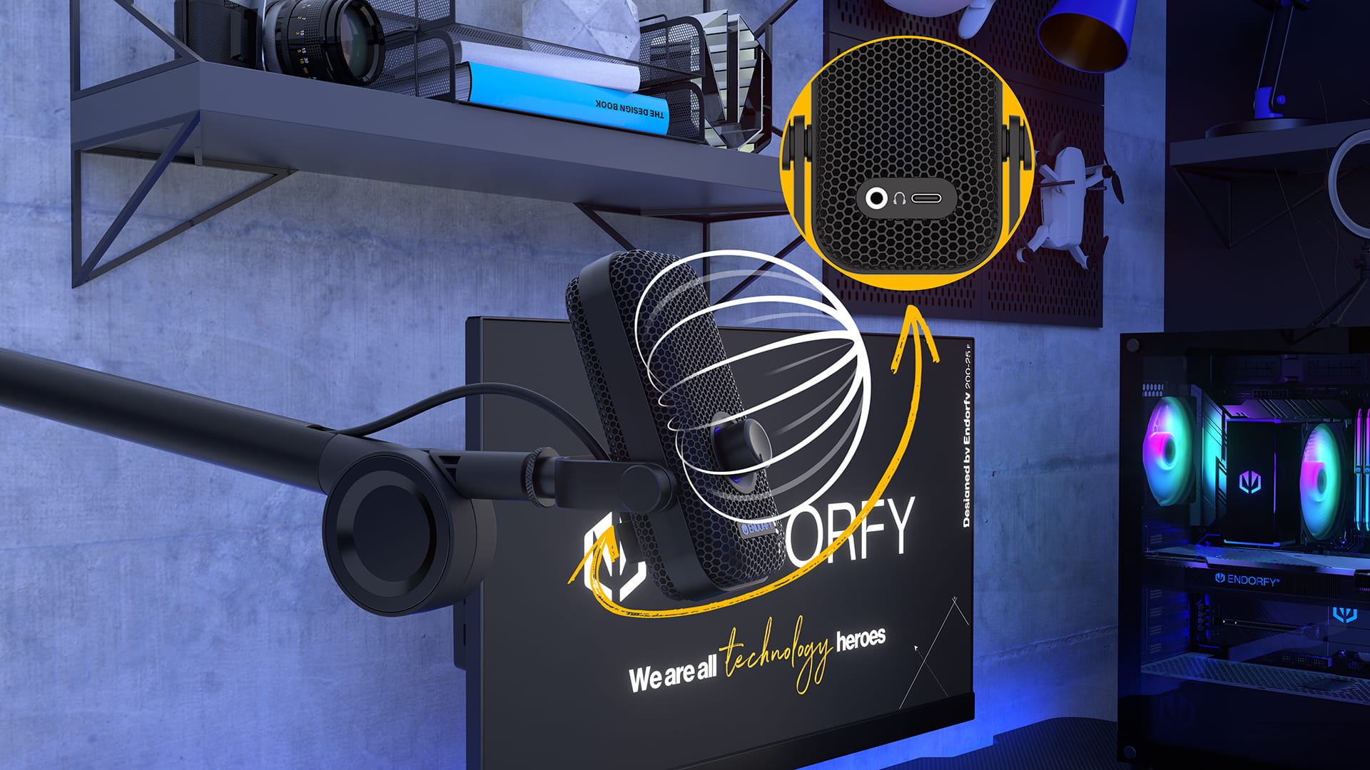 ENDORFY Solum Voice, PC-Mikrofon, 30 - 18000 Hz, 24 Bit, 96 kHz, Kardioide, Kabelgebunden