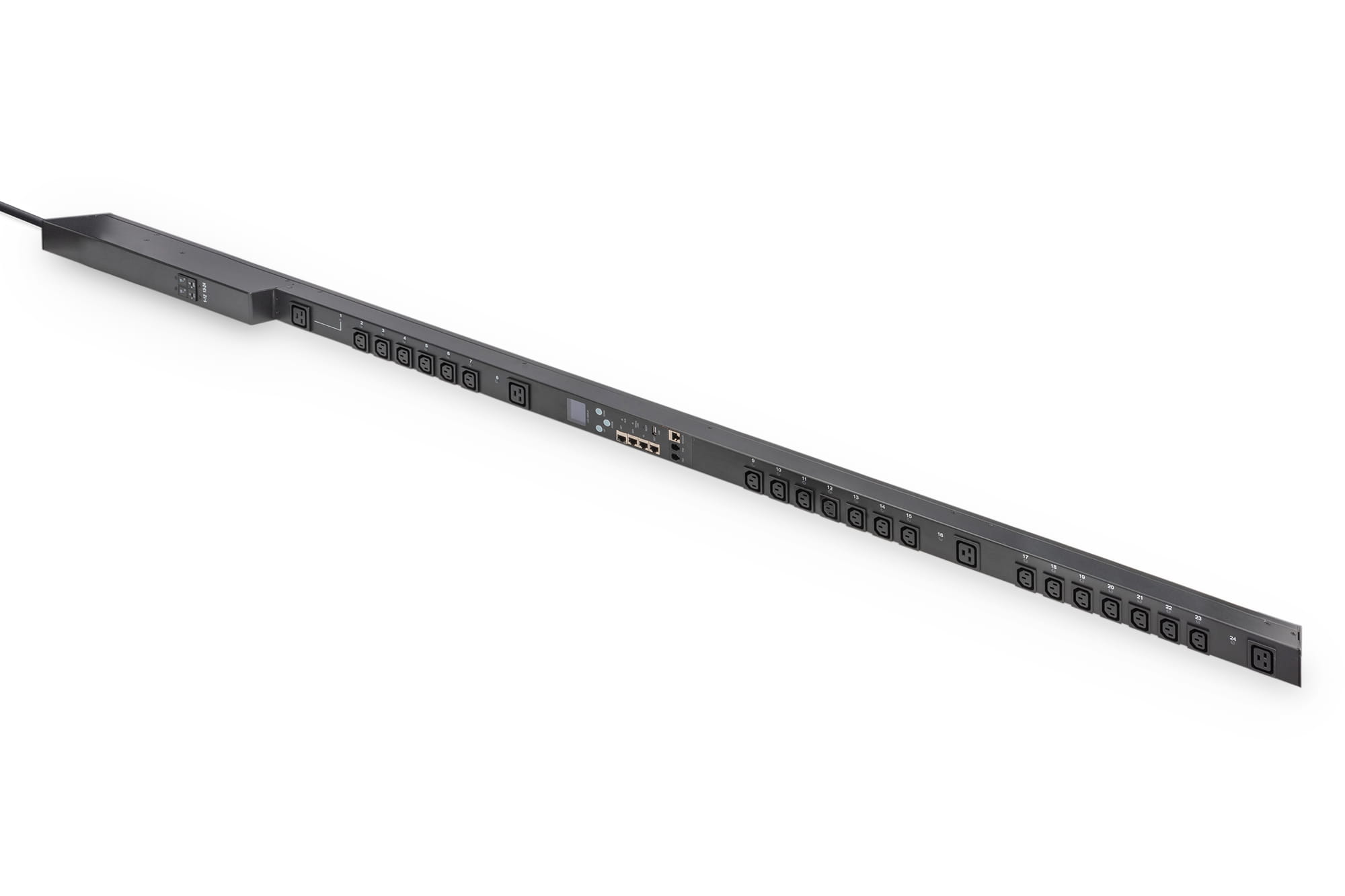 DIGITUS Smart - Steckdosenleiste (Rack - einbaufähig) - Überschaltung und Schaltung der Ausgänge - Wechselstrom 230 V - 8000 Watt - 7300 VA - 1-phasig - Ethernet 10/100, serial - Eingabe, Eingang IEC 60309 32A - Ausgangsanschlüsse: 24 (4 x IEC 60320