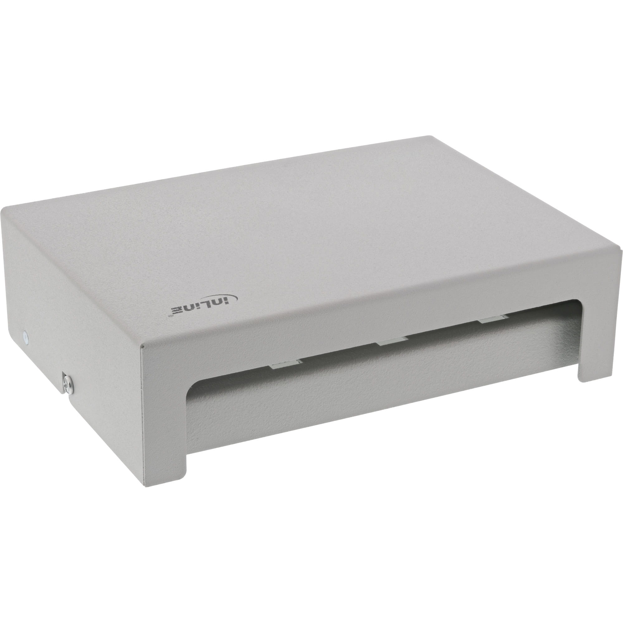 InLine Patchfeld-Dose Aufputz für 8x Keystone RJ45 - Metall - lichtgrau RAL7035