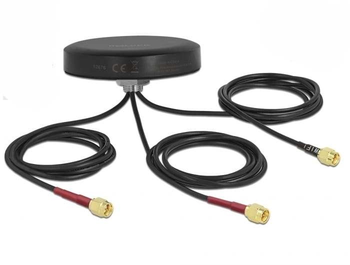 Delock LTE MIMO Dual Band WLAN 802.11 ac/ax/a/h/b/g/n Antenna - Antenne - Smart Home - 3 dBi (für 2400 MHz - 2483 MHz)