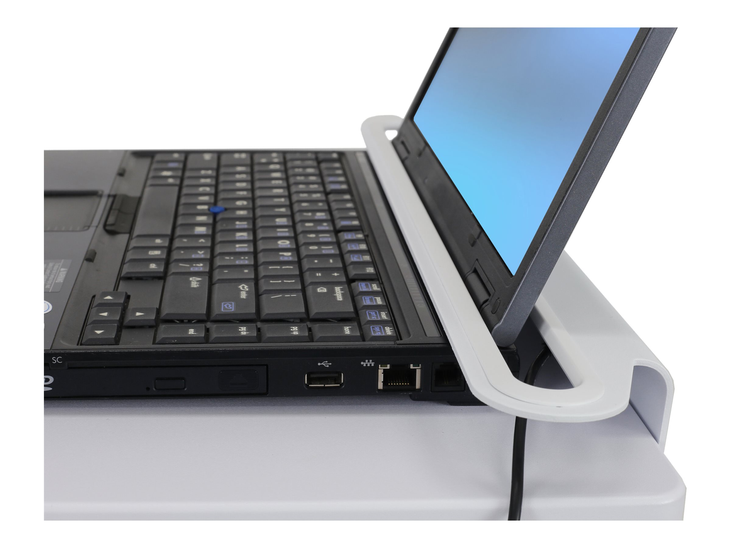 Ergotron Wagen - leichtes Design - für Notebook / Barcode-Scanner - medizinisch - Stahl - weiß, Aluminium - Bildschirmgröße: bis zu 43,2 cm (bis zu 17")