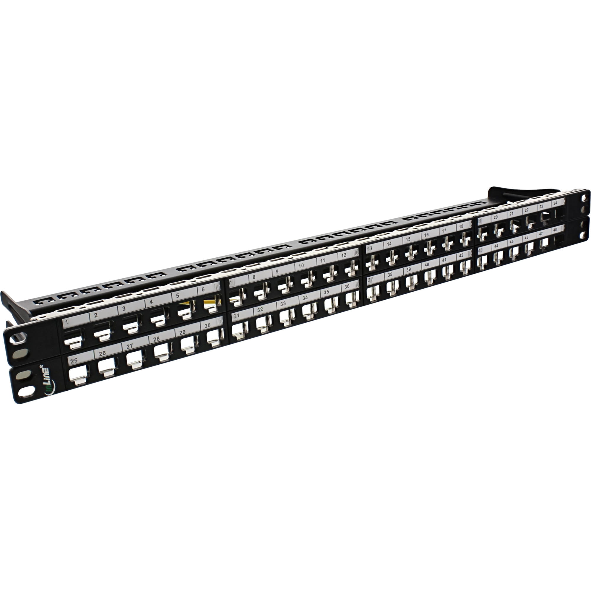 InLine Patchfeld Leerblech 48-fach - für RJ45 Keystone Snap-In 19"/1HE - schwarz