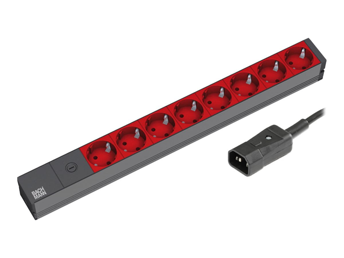 Bachmann Protection - Steckdosenleiste (Rack - einbaufähig) - Eingabe, Eingang IEC 60320 C14 - Ausgangsanschlüsse: 8 (CEE 7/4)