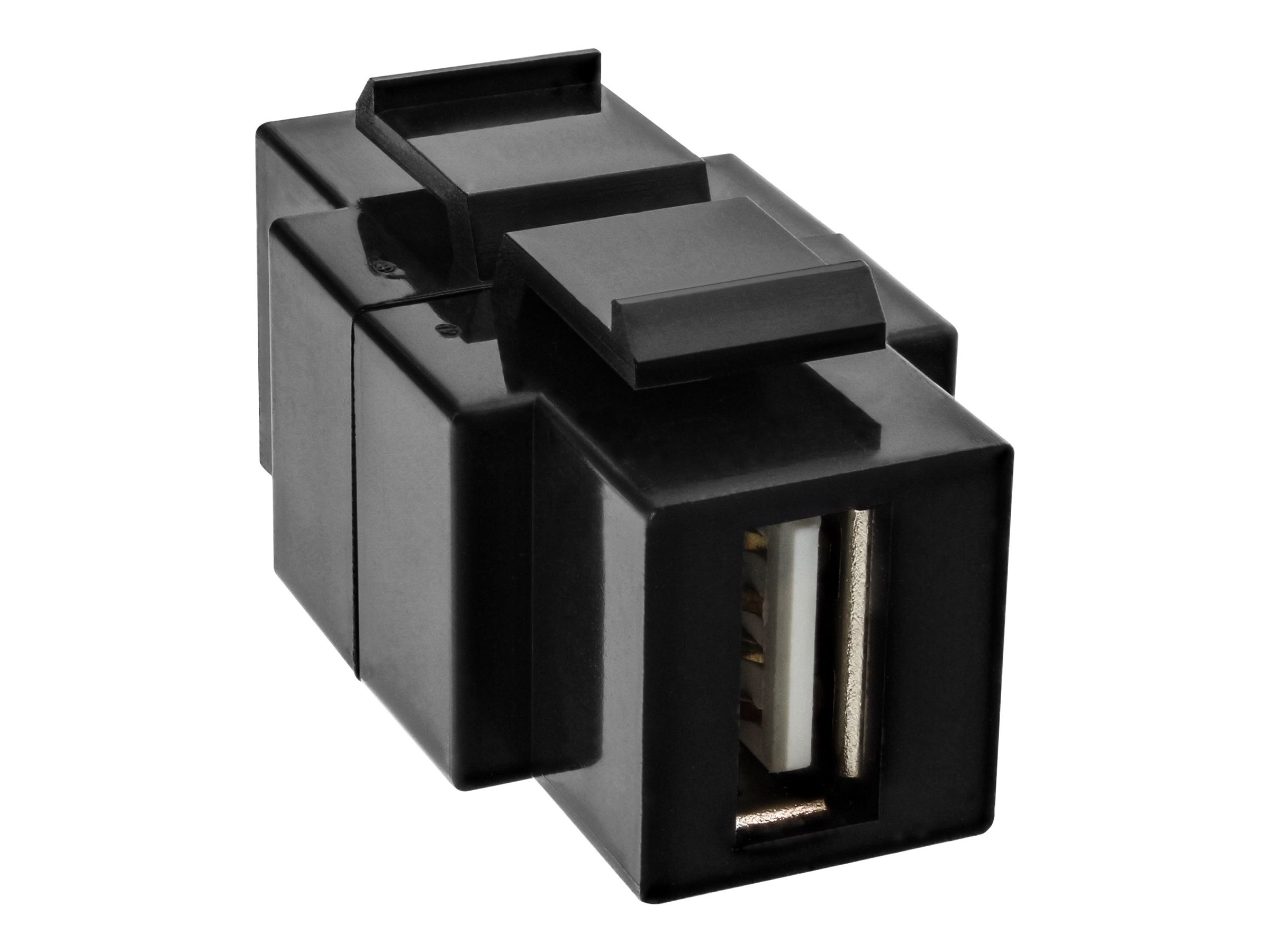 InLine USB 2.0 Snap-In Einsatz - USB A Buchse/ B Buchse - schwarzes Gehäuse