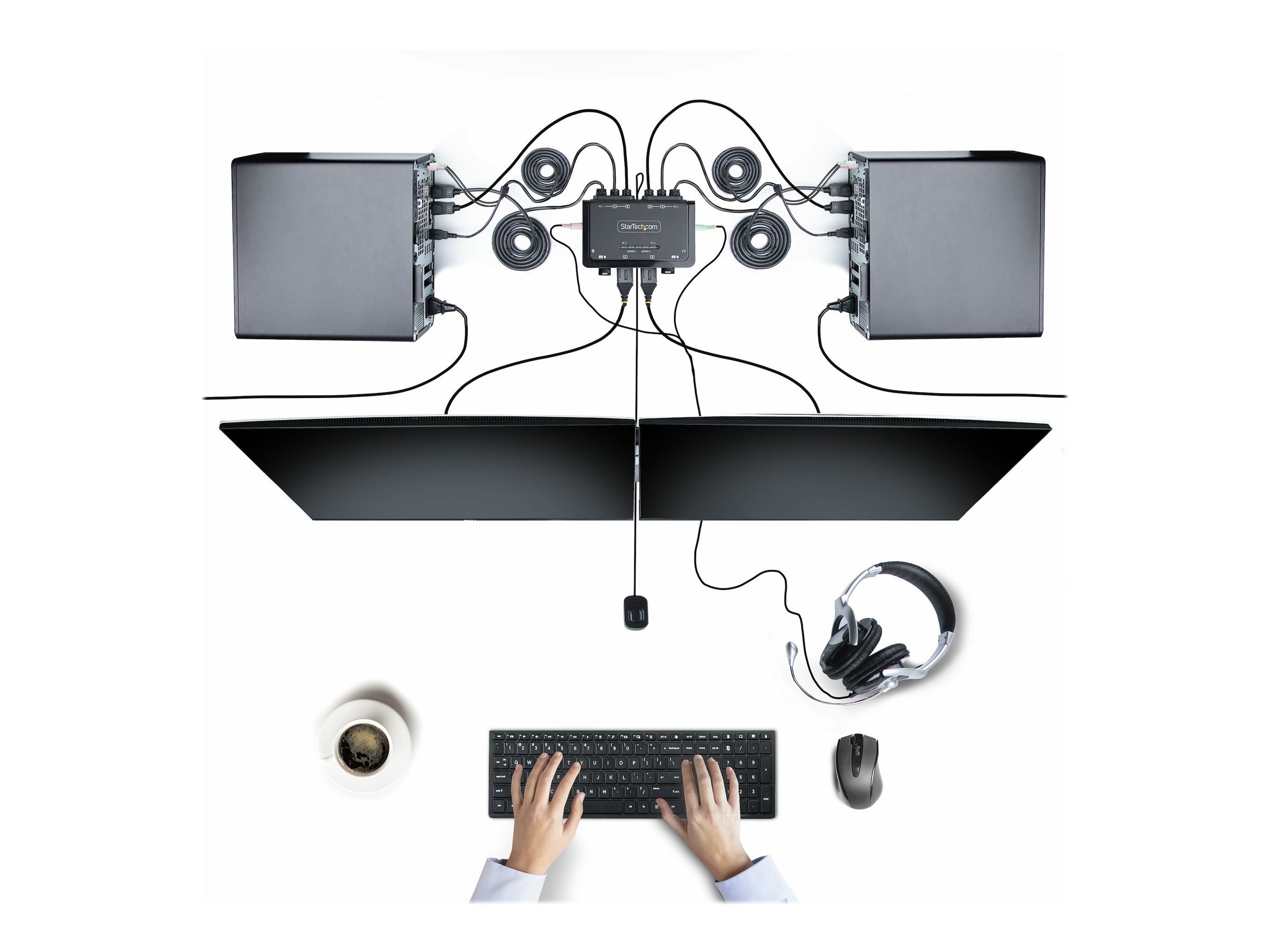 StarTech.com 2-Port Dual Monitor KVM Switch DisplayPort