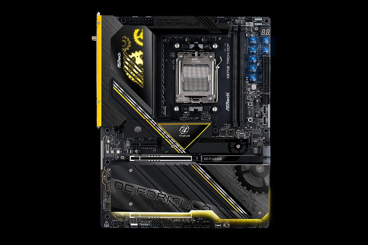 ASRock X870E Taichi OCF - Motherboard - ATX - Socket AM5 - AMD X870E Chipsatz - USB-C 3.2 Gen 2x2, USB 3.2 Gen 1, USB 3.2 Gen 2, USB-C 3.2 Gen2, USB4 - 5 Gigabit Ethernet, Wi-Fi 7, Bluetooth - Onboard-Grafik (CPU erforderlich)