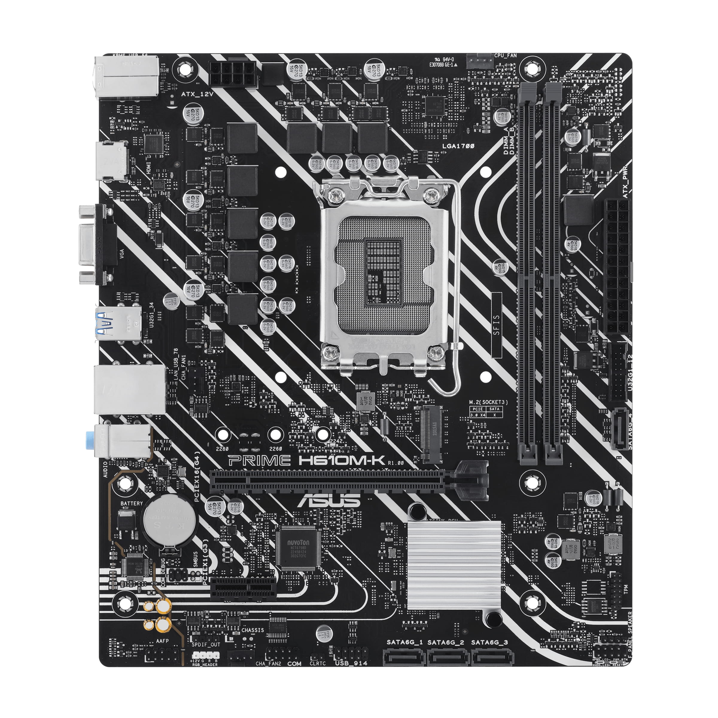 ASUS PRIME H610M-K - Motherboard - micro ATX - LGA1700 Sockel - H610 Chipsatz - USB 3.2 Gen 1 - Gigabit LAN - Onboard-Grafik (CPU erforderlich)