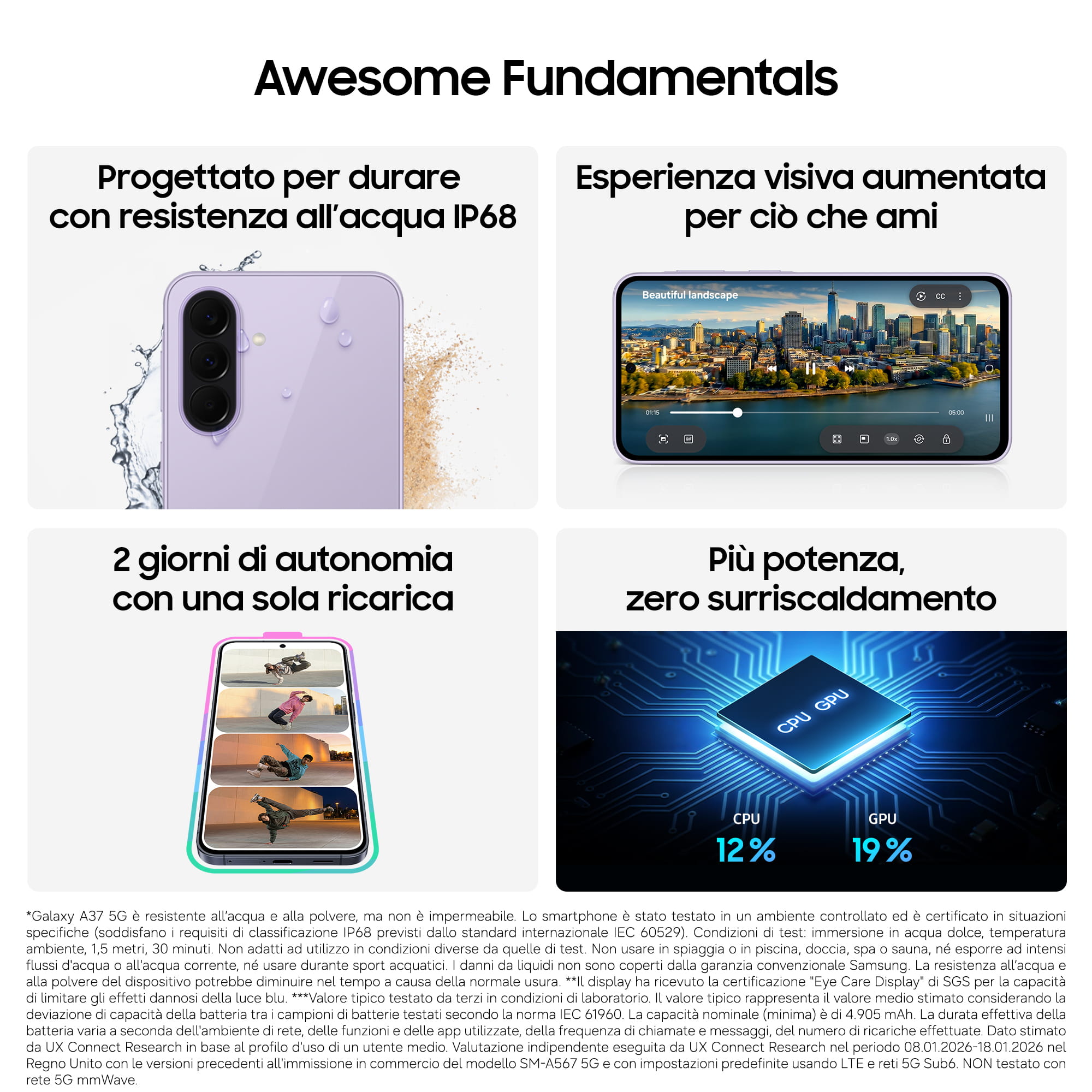 Samsung Galaxy A37 - 5G Smartphone - Dual-SIM - RAM 6 GB / Interner Speicher 128 GB - OLED-Display - 6.7" - 2340 x 1080 Pixel (120 Hz)