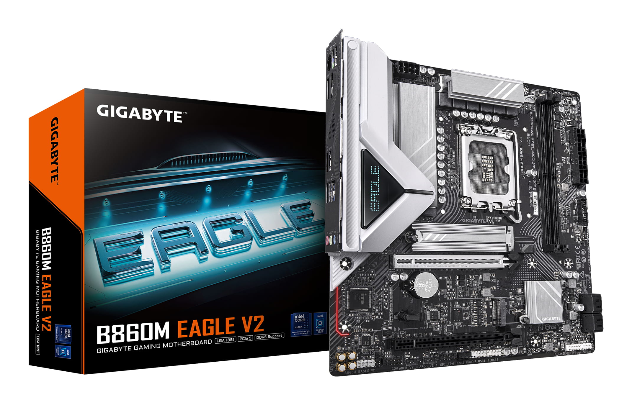 Gigabyte B860M EAGLE V2 - Motherboard - micro ATX - LGA1851 Sockel - B860 Chipsatz - USB 3.2 Gen 1, USB-C 3.2 Gen 1 - 2.5 Gigabit LAN - Onboard-Grafik (CPU erforderlich)