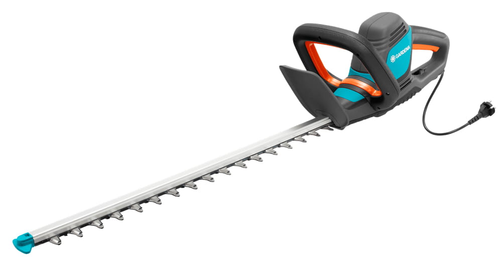 Gardena Elektro-Heckenschere ComfortCut 600/55, 55 cm, Doppelte Klinge, 2,7 cm, Orange, Schwarz, Blau, 3,1 m/s², 85 dB