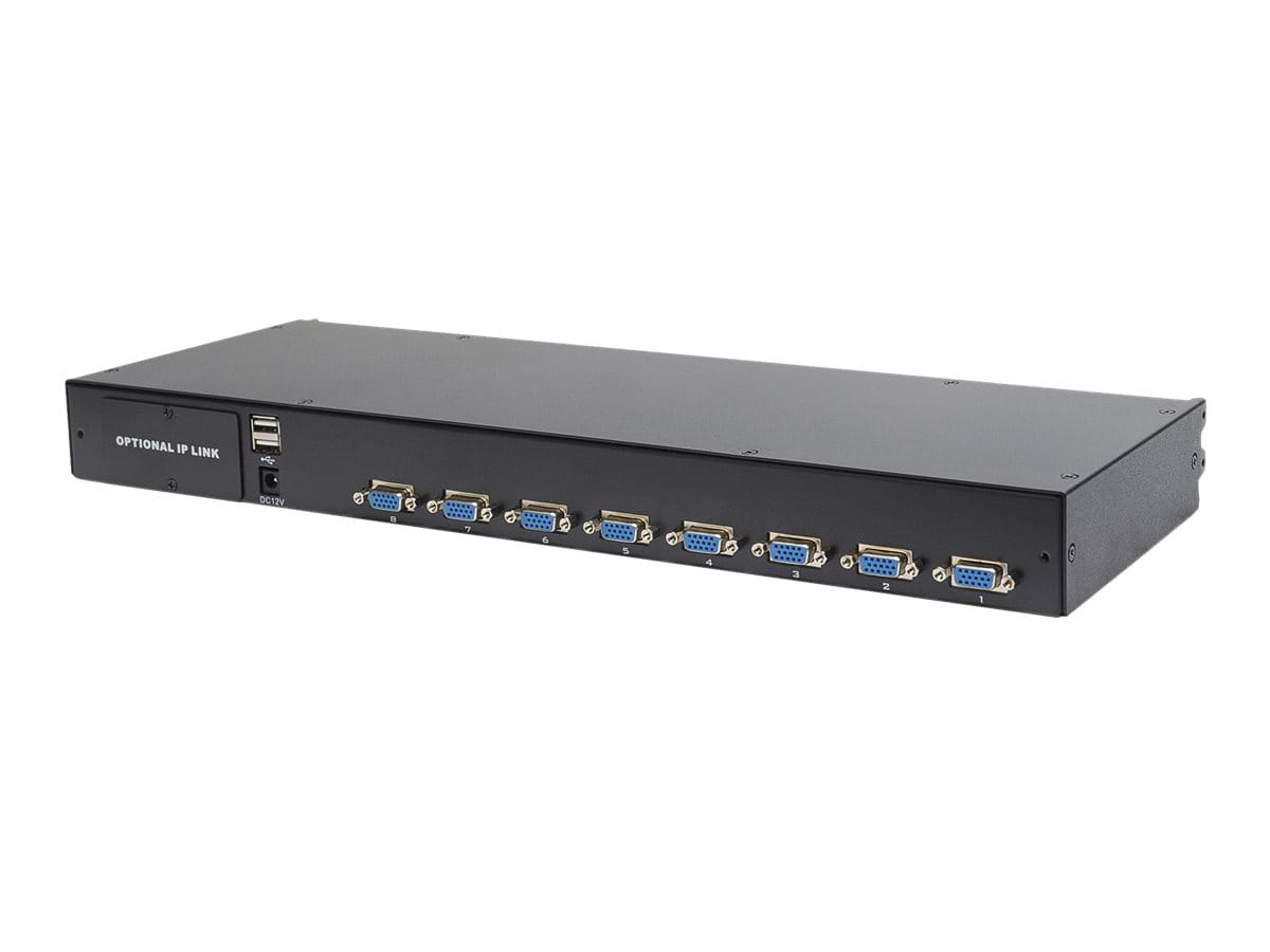 DIGITUS 17" LCD KVM-Konsole, 8-Port VGA, italienische Tastatur