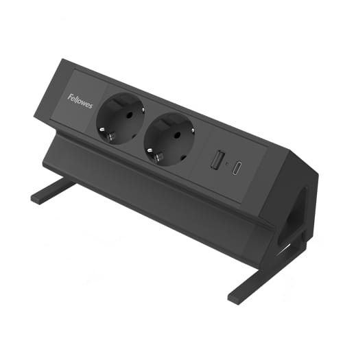 Fellowes 100137182, 2 m, Drinnen, Typ F, Schwarz, 2 AC-Ausgänge, 230 V