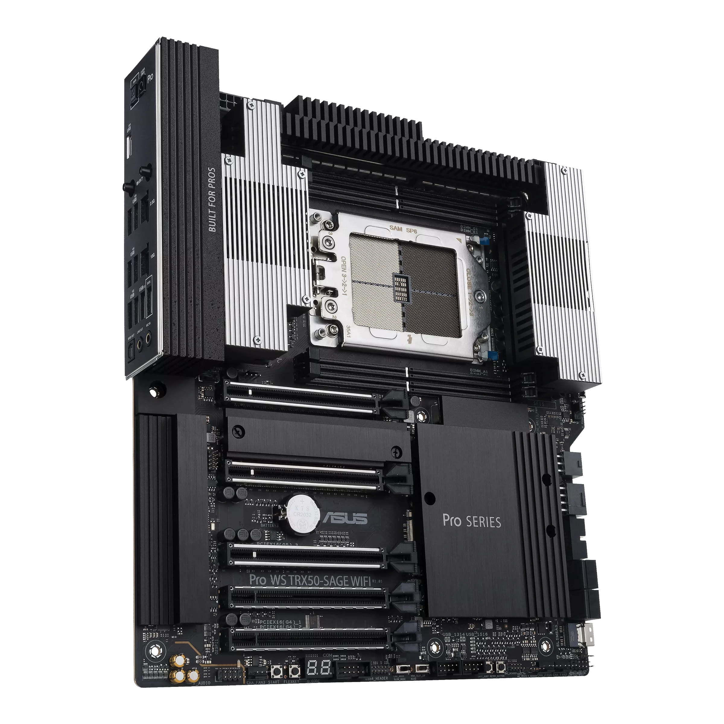 ASUS PRO WS TRX50-SAGE WIFI - Motherboard - SSI CEB - Socket sTR5 - AMD TRX50 Chipsatz - USB 3.2 Gen 1, USB 3.2 Gen 2, USB-C 3.2 Gen 2x2 - 10 Gigabit LAN, 2.5 Gigabit LAN, Wi-Fi 7, Bluetooth - Onboard-Grafik (CPU erforderlich)