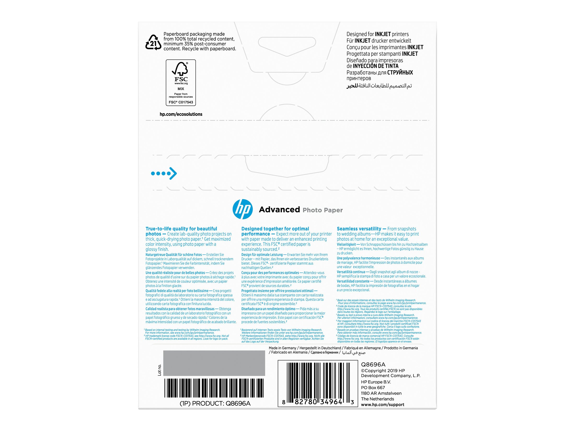 HP Advanced Glossy Photo Paper - Glänzend - 130