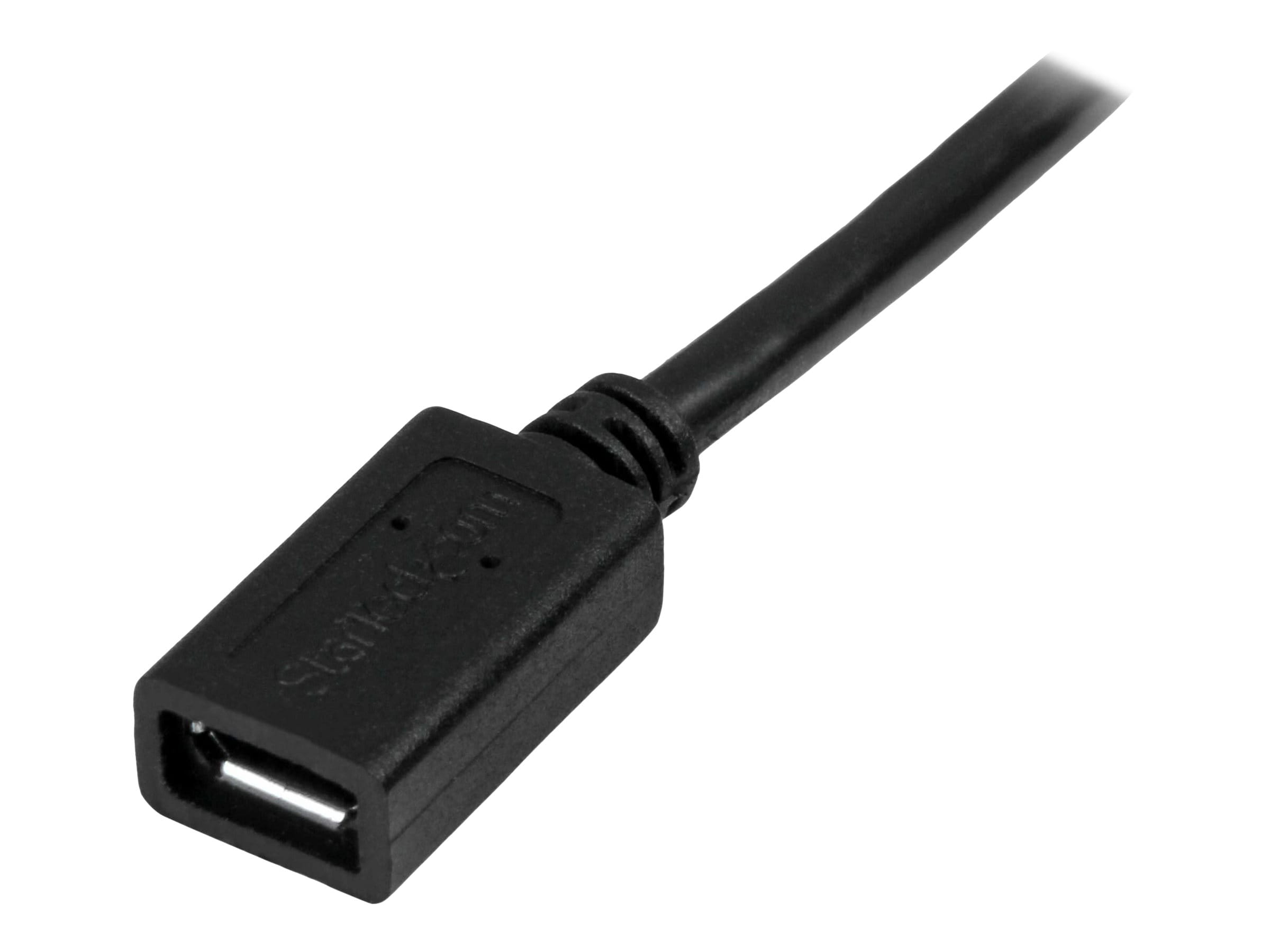 StarTech.com 0,5m Micro USB Verlängerungskabel - Stecker/Buchse - Micro USB Stecker zu Micro USB Buchse Kabel - USB-Verlängerungskabel - Micro-USB Typ B (M)