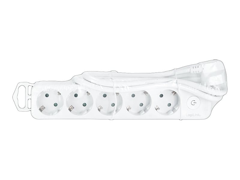 LogiLink Steckdosenleiste - Wechselstrom 250 V - 3680 Watt - Eingabe, Eingang Stromversorgung - Ausgangsanschlüsse: 5 (5 x Stecker CEE 7/3)