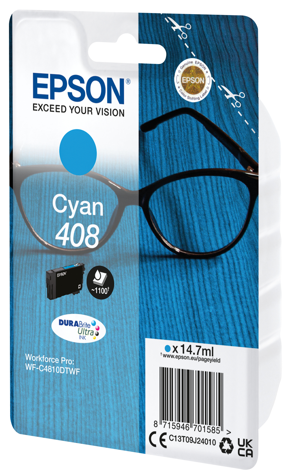 Epson 408 - 14.7 ml - mit hoher Kapazität - Cyan