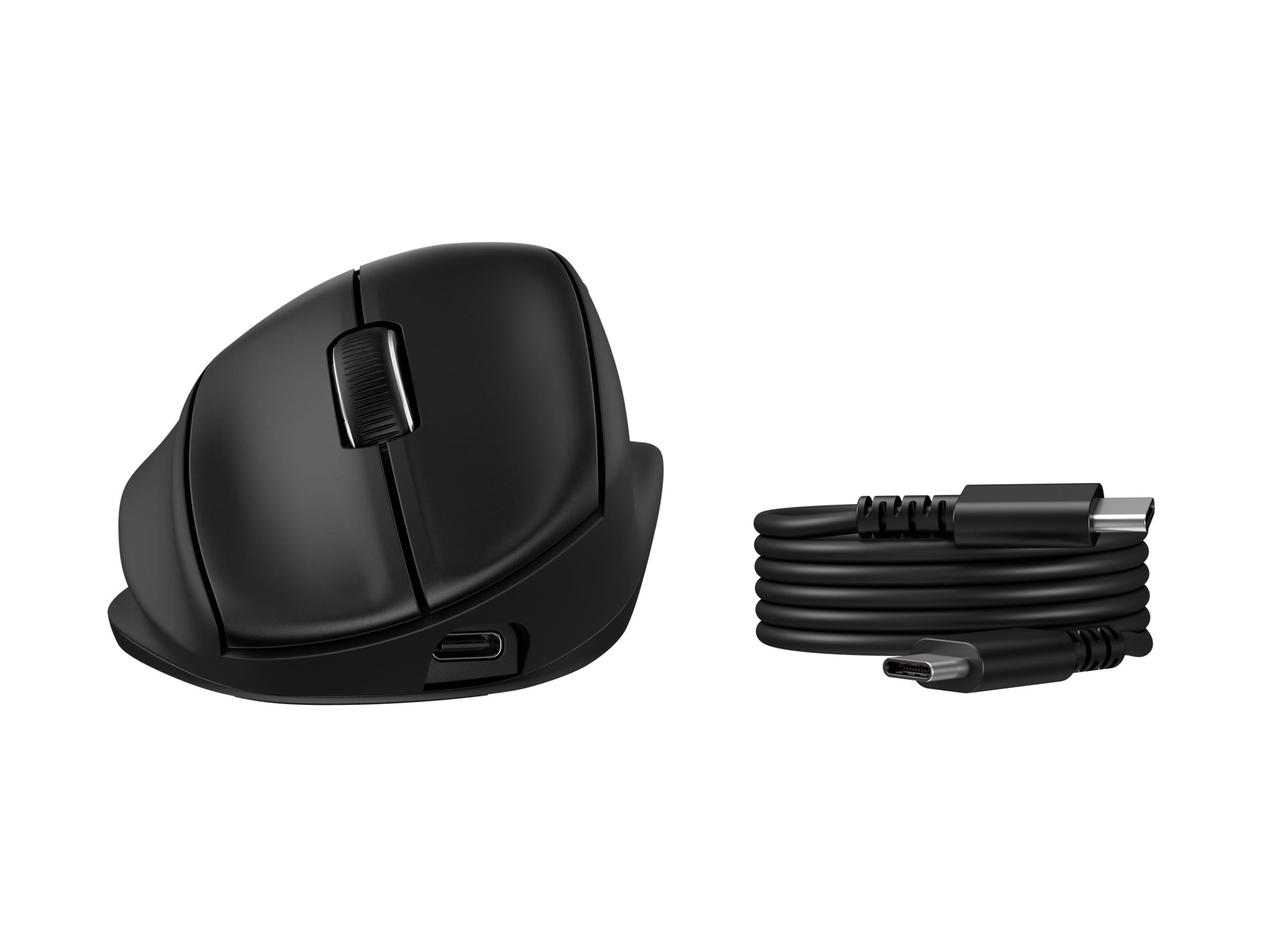 HP 725M - Maus - 21° semi-vertikaler Neigungswinkel - ergonomisch - Für Rechtshänder - 7 Tasten - kabellos - Bluetooth, 2.4 GHz - kabelloser Empfänger (USB)