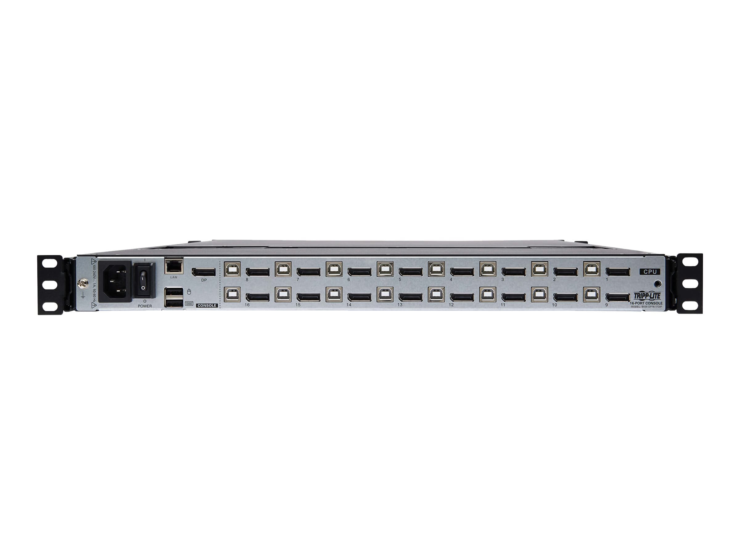 Tripp Eaton Tripp Lite Series DisplayPort IP KVM Console Switch 16Port 17in LCD Dual Rail 1URM - KVM-Konsole mit KVM-Switch - 16 Anschlüsse - USB - 43.2 cm (17")