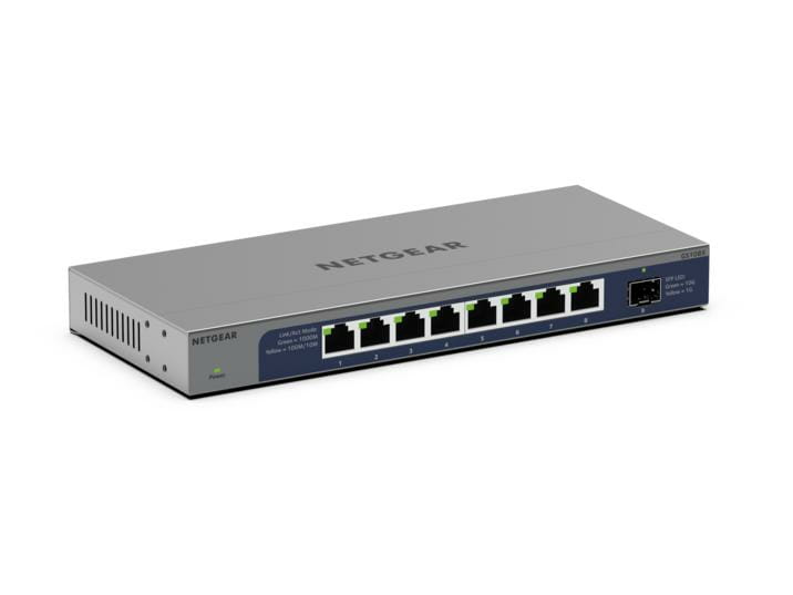 Netgear GS108X - Switch - unmanaged - 8 x 10/100/1000 + 1 x 10 Gb Ethernet SFP+ (Uplink)