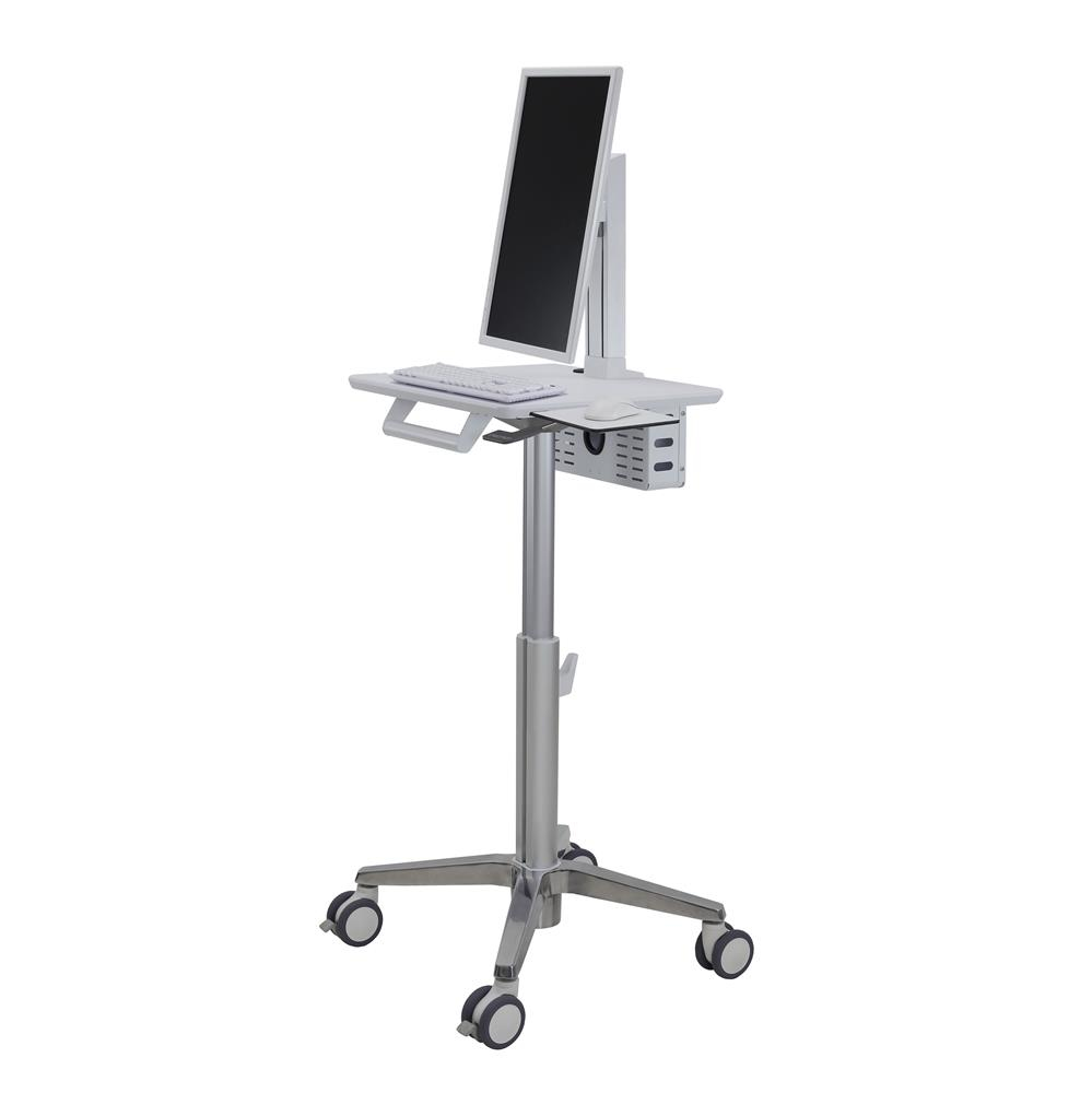 Ergotron Lean WOW SV10 - Wagen für LCD-Display / PC-Ausrüstung - weiß, Aluminium - Bildschirmgröße: bis zu 61 cm (bis zu 24 Zoll)