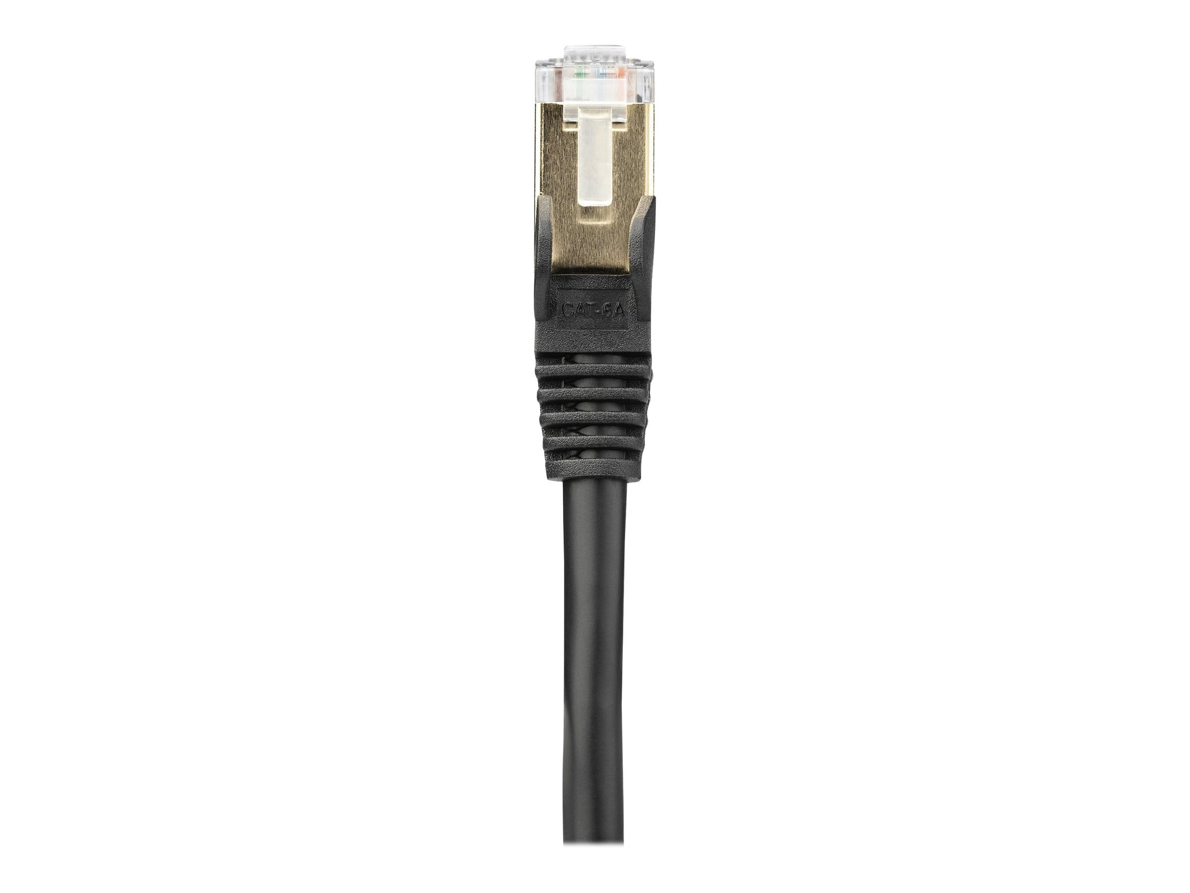 StarTech.com 10m CAT6A Ethernet Cable, 10 Gigabit Shielded Snagless RJ45 100W PoE Patch Cord, CAT 6A 10GbE STP Network Cable w/Strain Relief, Black, UL Certified Wiring/TIA - Category 6A - 26AWG (6ASPAT10MBK)