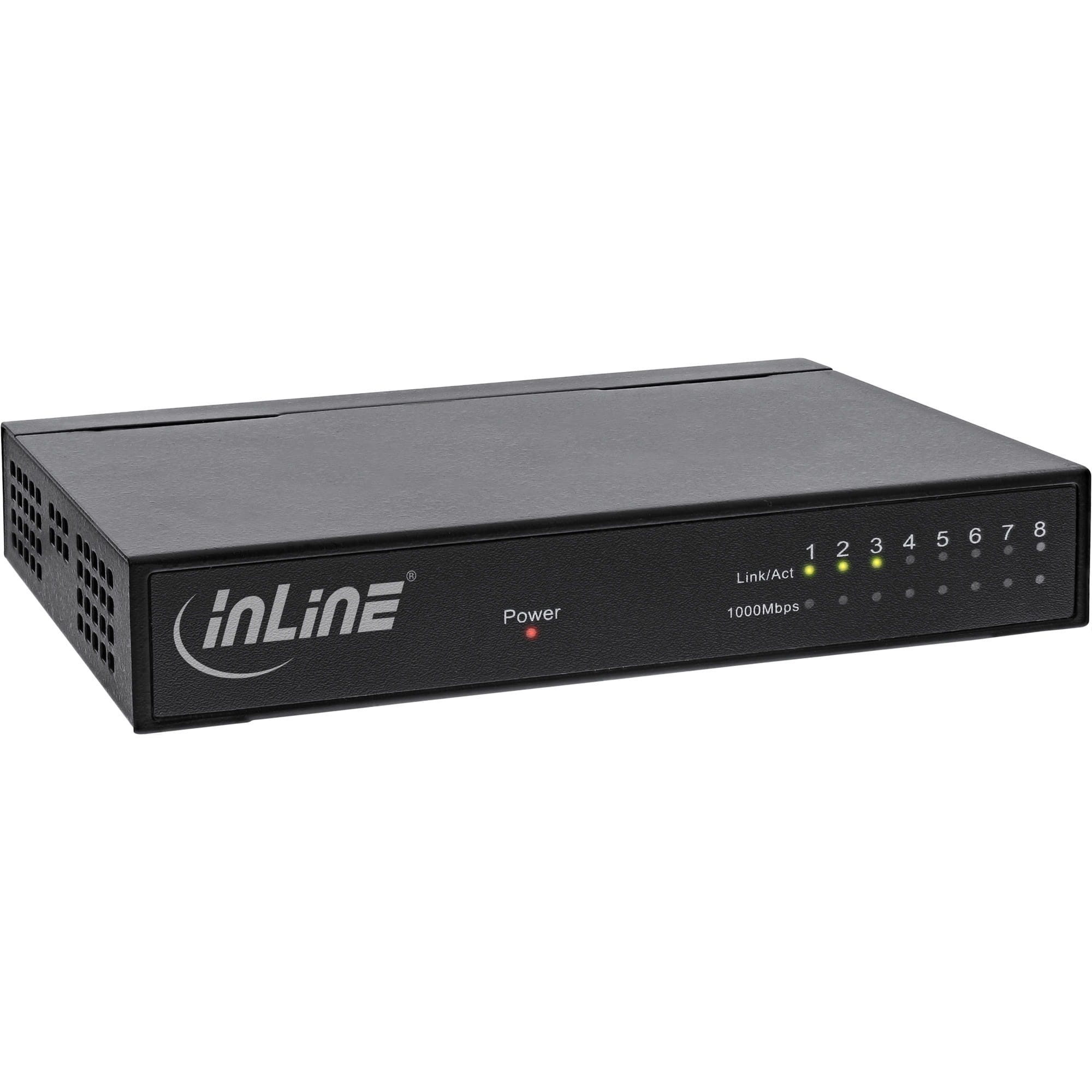InLine 8-Port Gigabit Switch - 1 Gb/s - Desktop - Metallgehäuse - lüfterlos