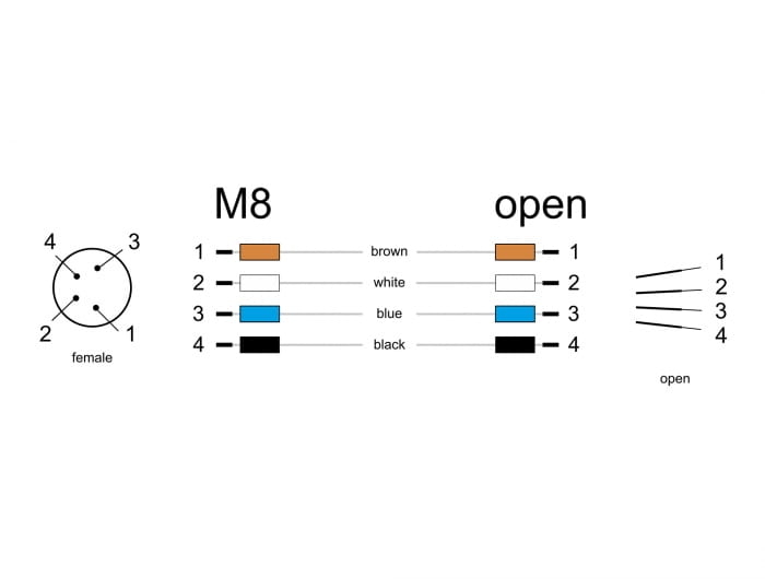 Delock Netzwerkkabel - 4-poliger M8 (W) zu