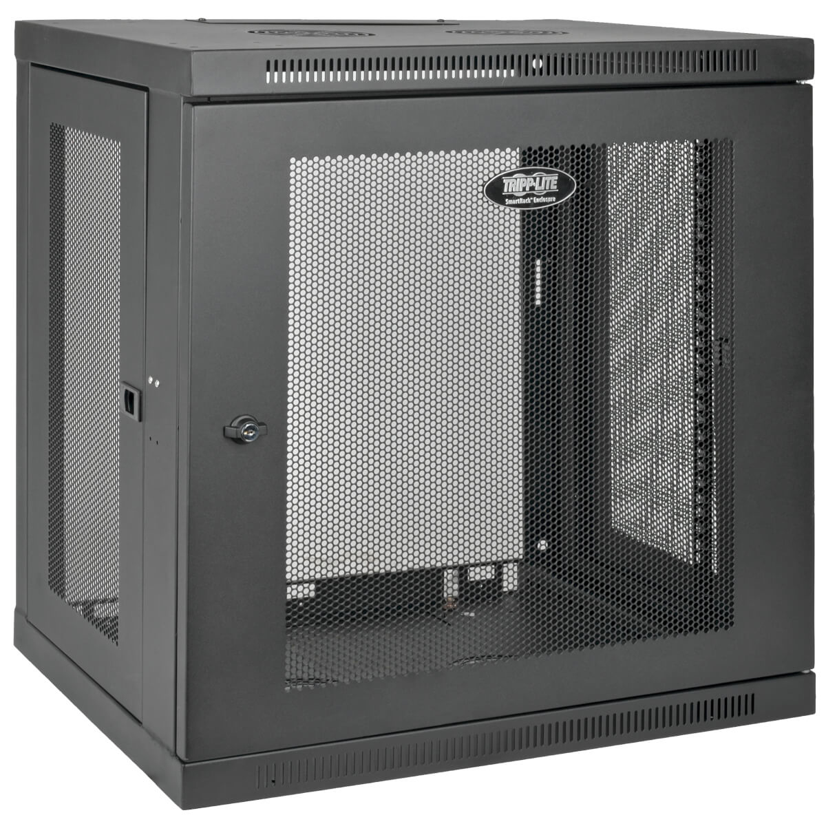 Tripp Eaton Tripp Lite Series 12U Wall Mount Rack Enclosure Server Cabinet w/ Door & Side Panels - Schrank Netzwerkschrank - geeignet für Wandmontage - Schwarz - 12U - 48.3 cm (19")
