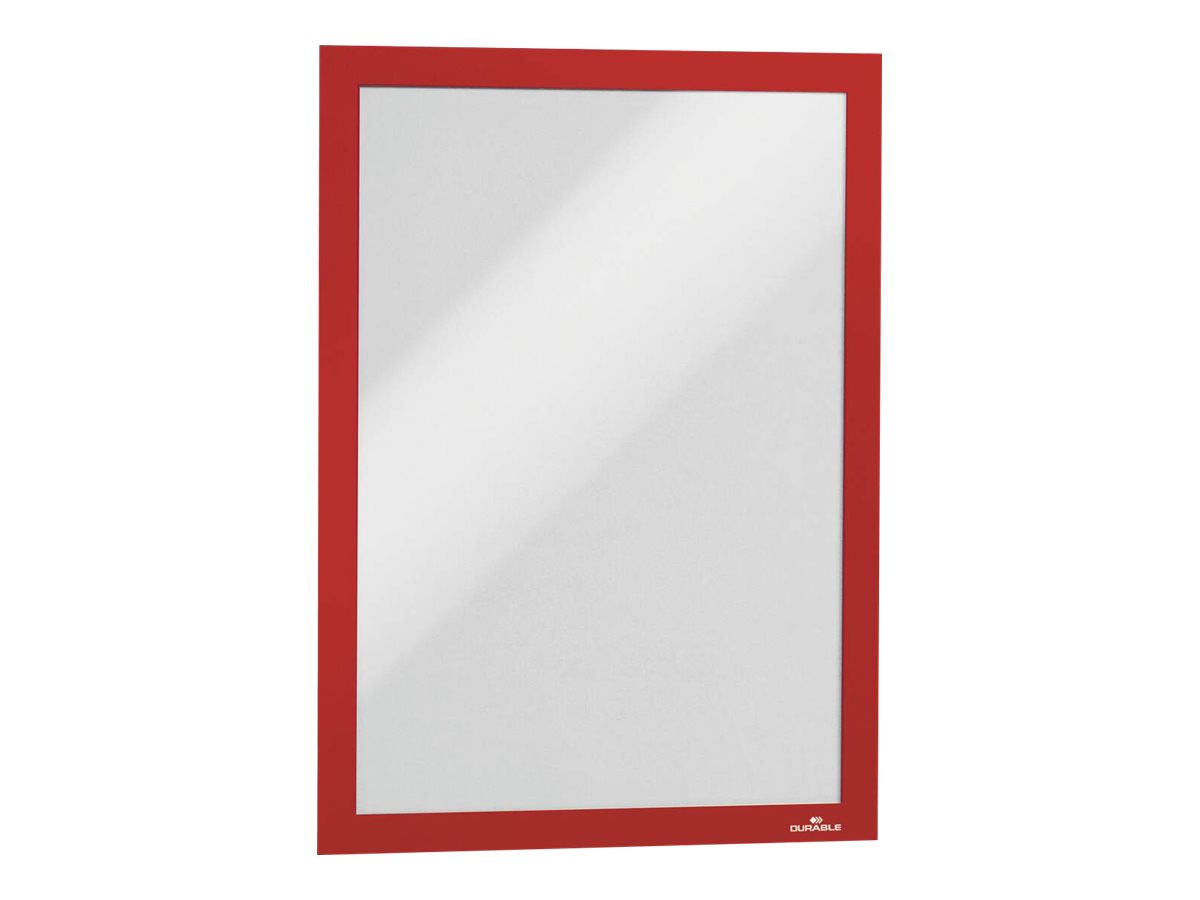 Durable DURAFRAME - Dokumentenhalterung - Oberflächenmontage - für A4 - doppelseitig - Rot (Packung mit 2)